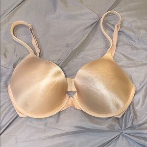 34 D beige satin bra